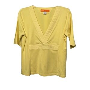 CYNTHIA STEFFE (EUC) YELLOW COTTON TOP SIZE 10